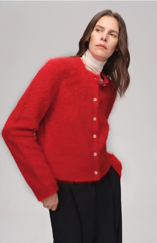 Albaca Alpaca Brushed Round Neck Cardigan