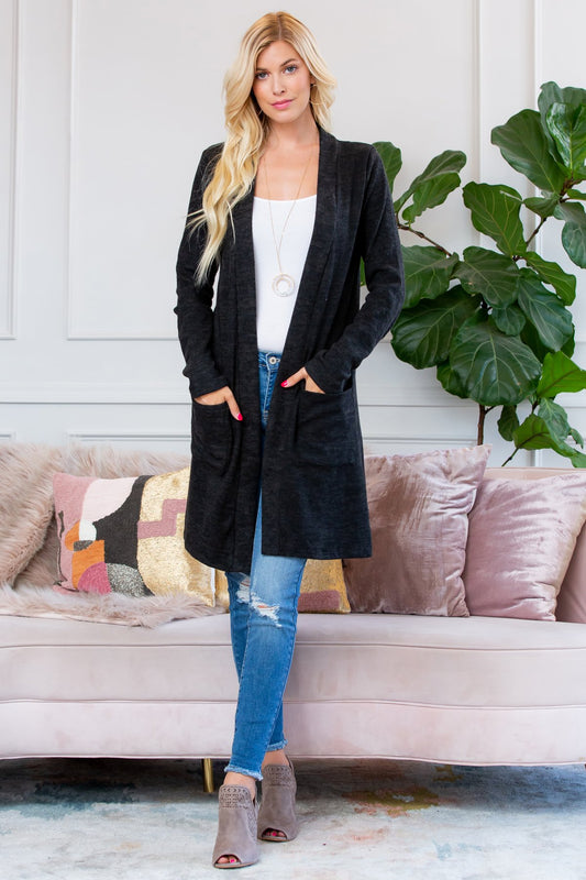 Brushed Pocket Cardigan – Cozy Everyday Layering