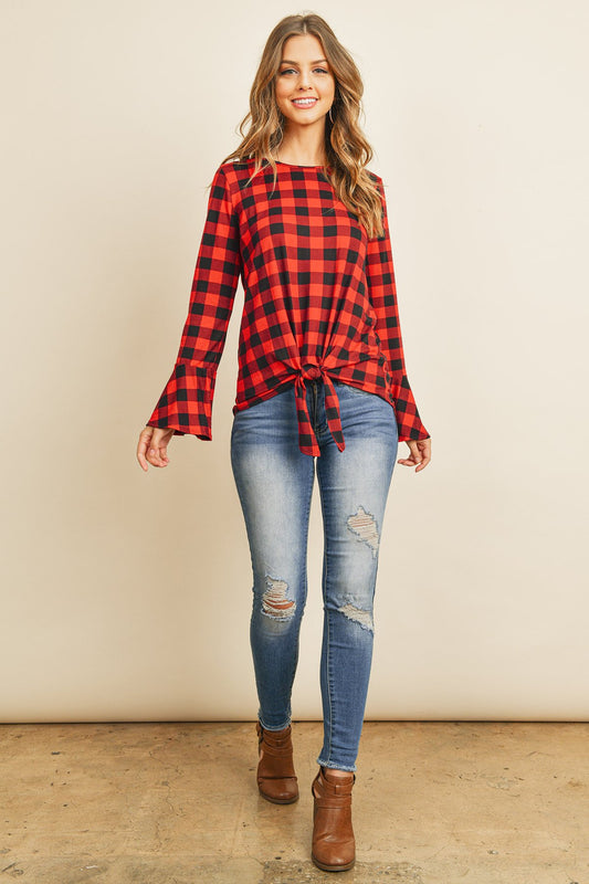 Bell Sleeve Front Tie Blouse – Effortlessly Feminine