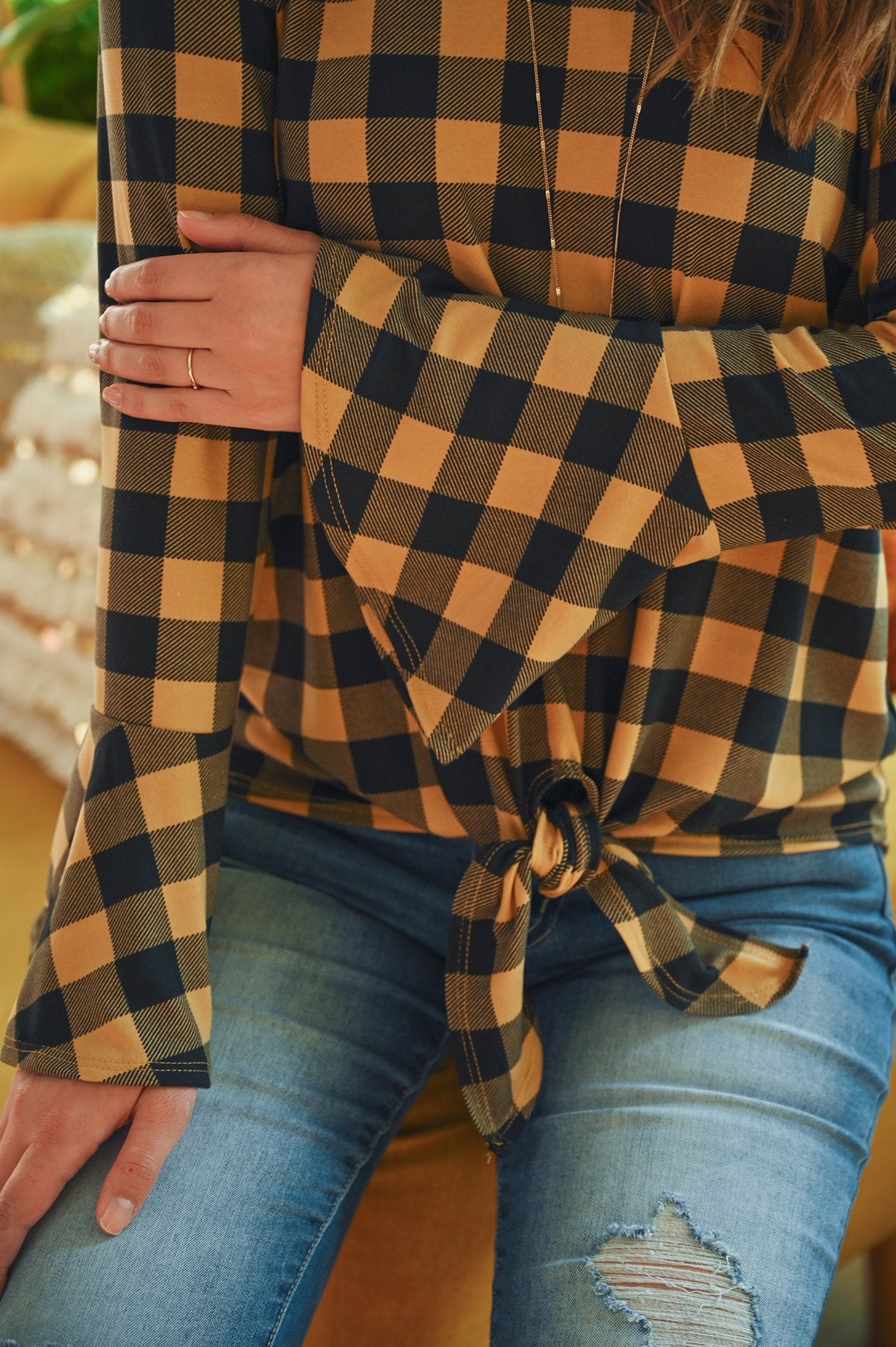 Bell Sleeve Front Tie Blouse – Effortlessly Feminine