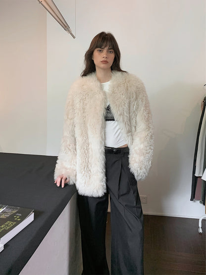 Sea of Love Accompaniment Casual Stand-Up Collar Tuscan Sheepskin