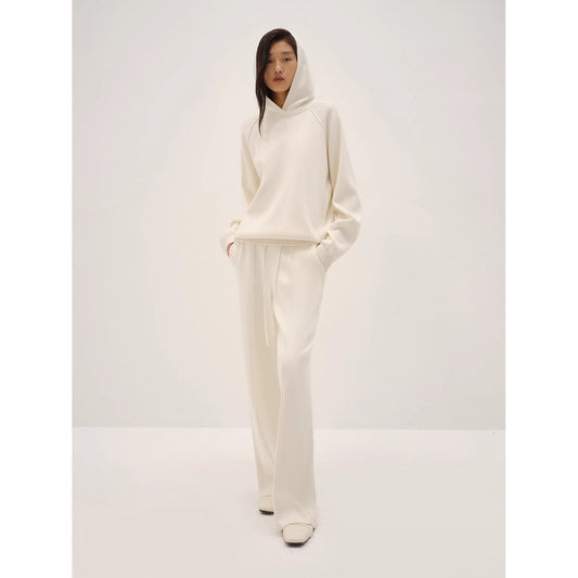 Winter Morning Sunshine Knit Pants – Wool Blend Slim Straight Fit