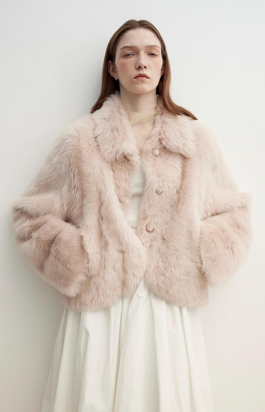 Pink Tuscan Sheepskin Short Jacket – Urban Chic Elegance