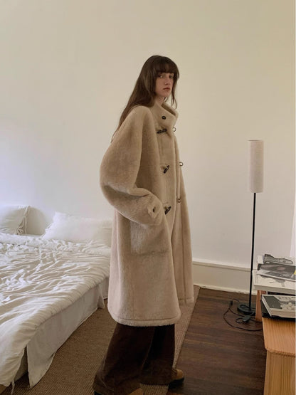 Fireladyfur Long Sheepskin Jacket With Stand Collar