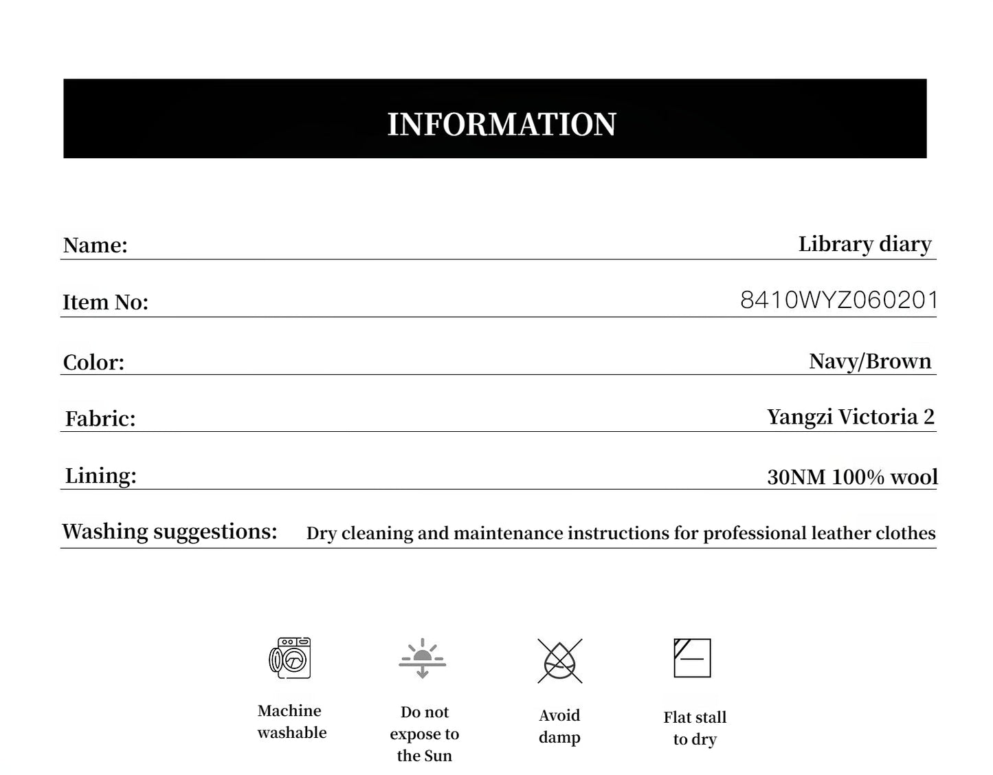 "Library Diary" Machine Washable Wool Polo Neck Top