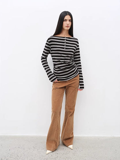 Road to Extraordinary Retro Corduroy Flared Trousers