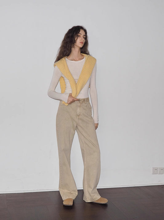 Vintage Washed Straight-Leg Denim – Timeless Streetwear Chic