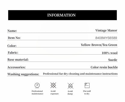 Vintage Manor High Quality Wool Contrast Lapel Reversible  Shearling Jacket