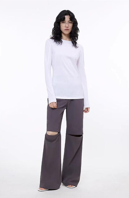 Deconstructed Slim-Fit Long Sleeve T-Shirt