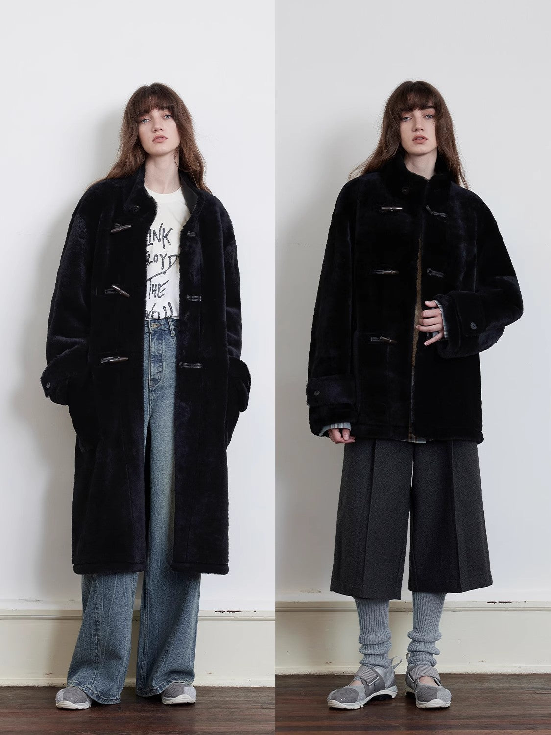 Fireladyfur Long Sheepskin Jacket With Stand Collar