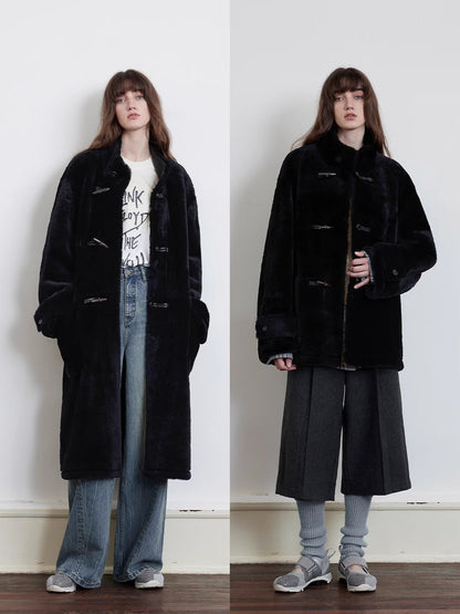 Fireladyfur Long Sheepskin Jacket With Stand Collar