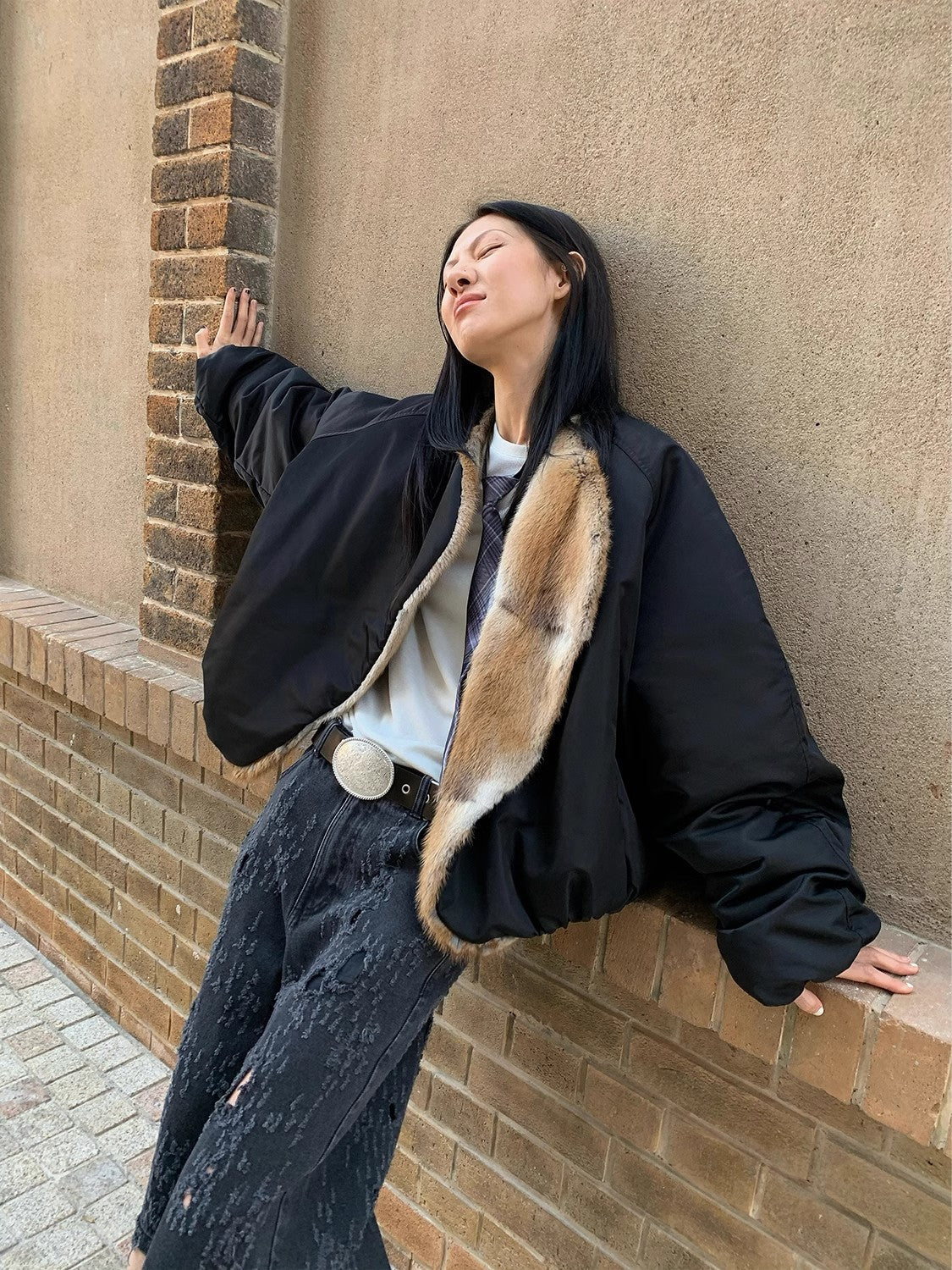 Fireladyfur Women's Short Parka Jacket