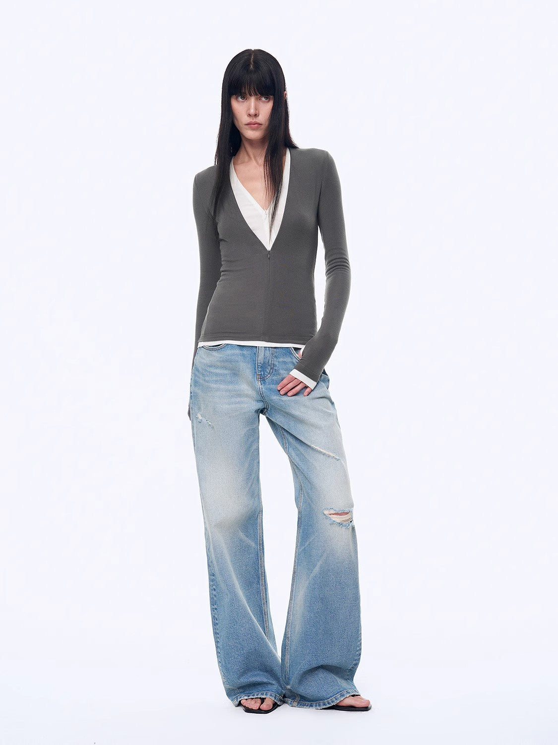 Handmade Whisker Flared Jeans – Spring Blue Wash