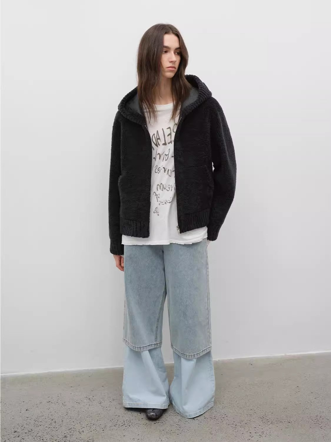 Fireladyfur Women's Hooded Merino Sheepskin Jacket