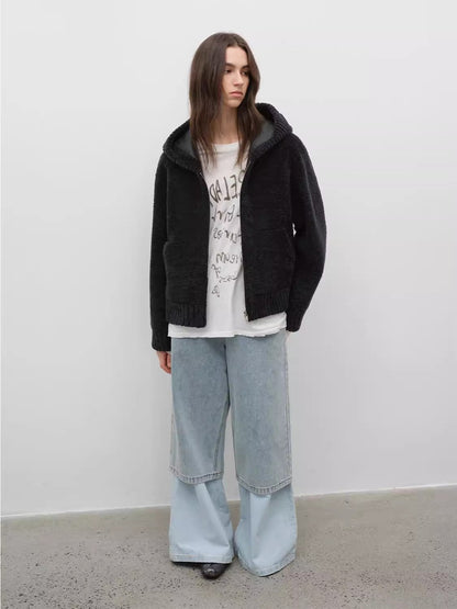 Fireladyfur Women's Hooded Merino Sheepskin Jacket