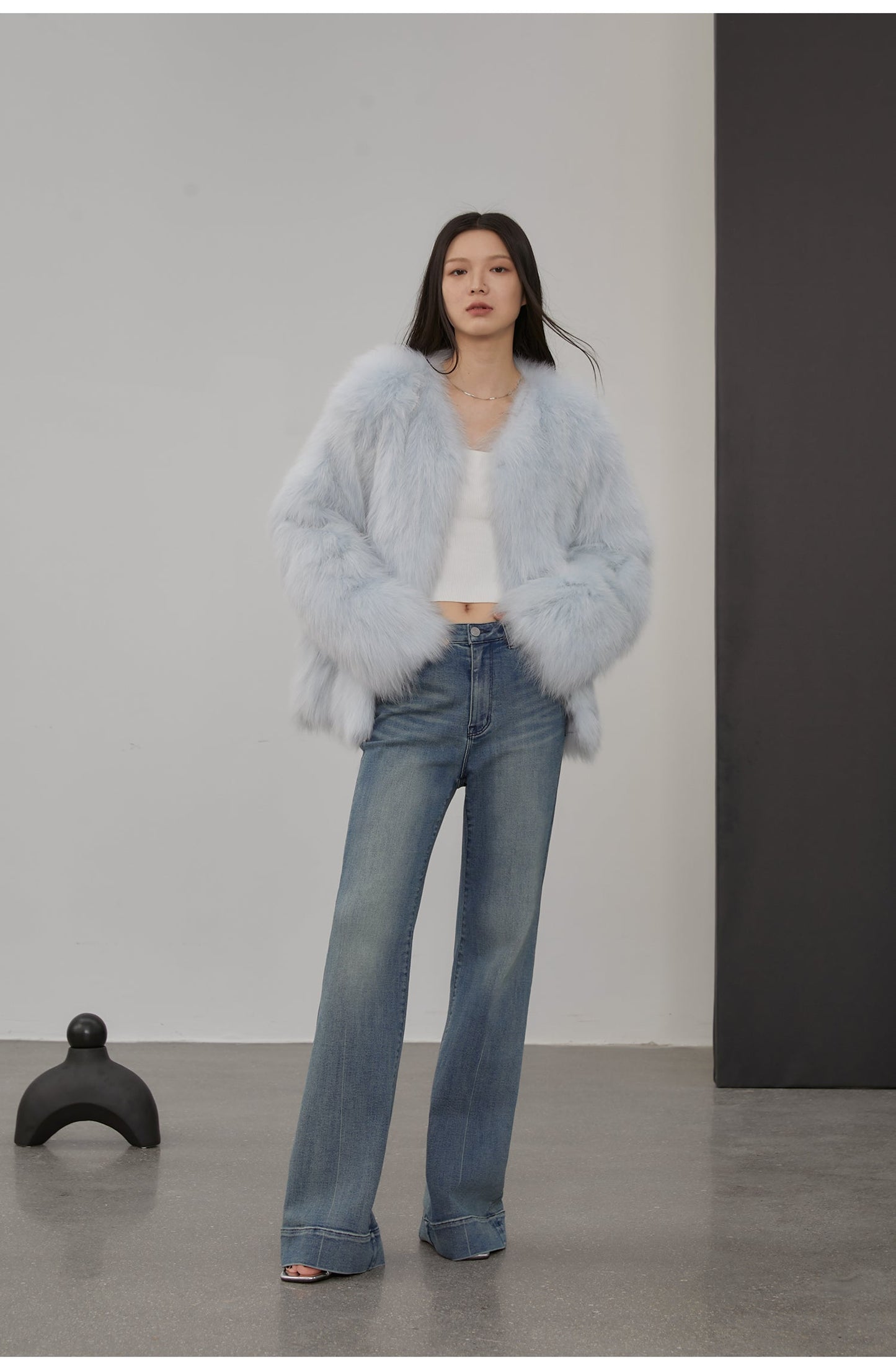 Fireladyfur Women's Finland Saga Fox Fur Fashion Cardigan