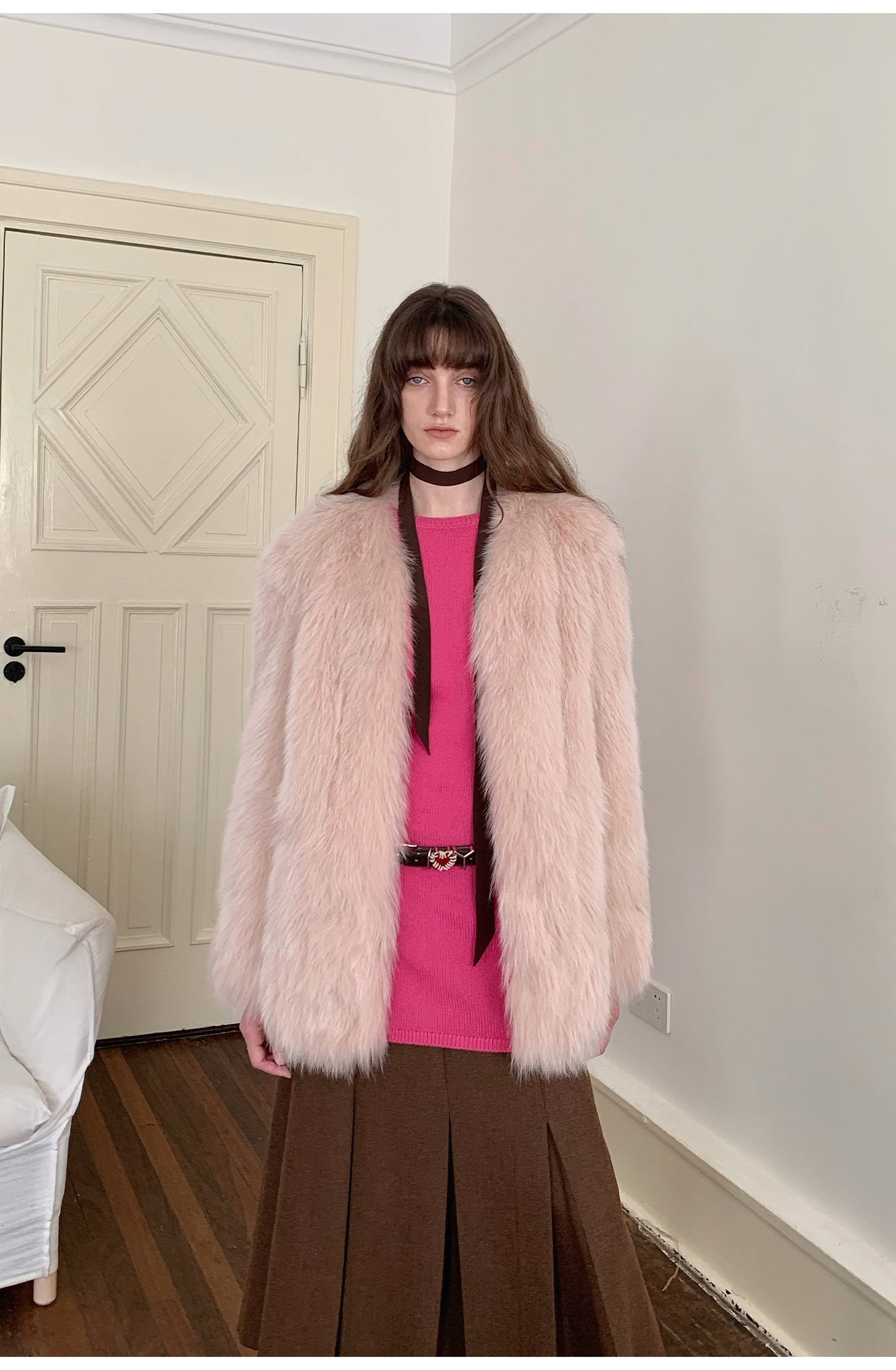 Fireladyfur Women's Finland Saga Fox Fur Fashion Cardigan