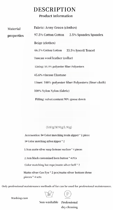 Green Mile Miracle Loose Drawstring Down Removable Mid-Length Jacket