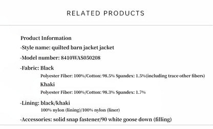 Splicing Lapel 90 White Goose Down Barn Jacket Down Jacket Women