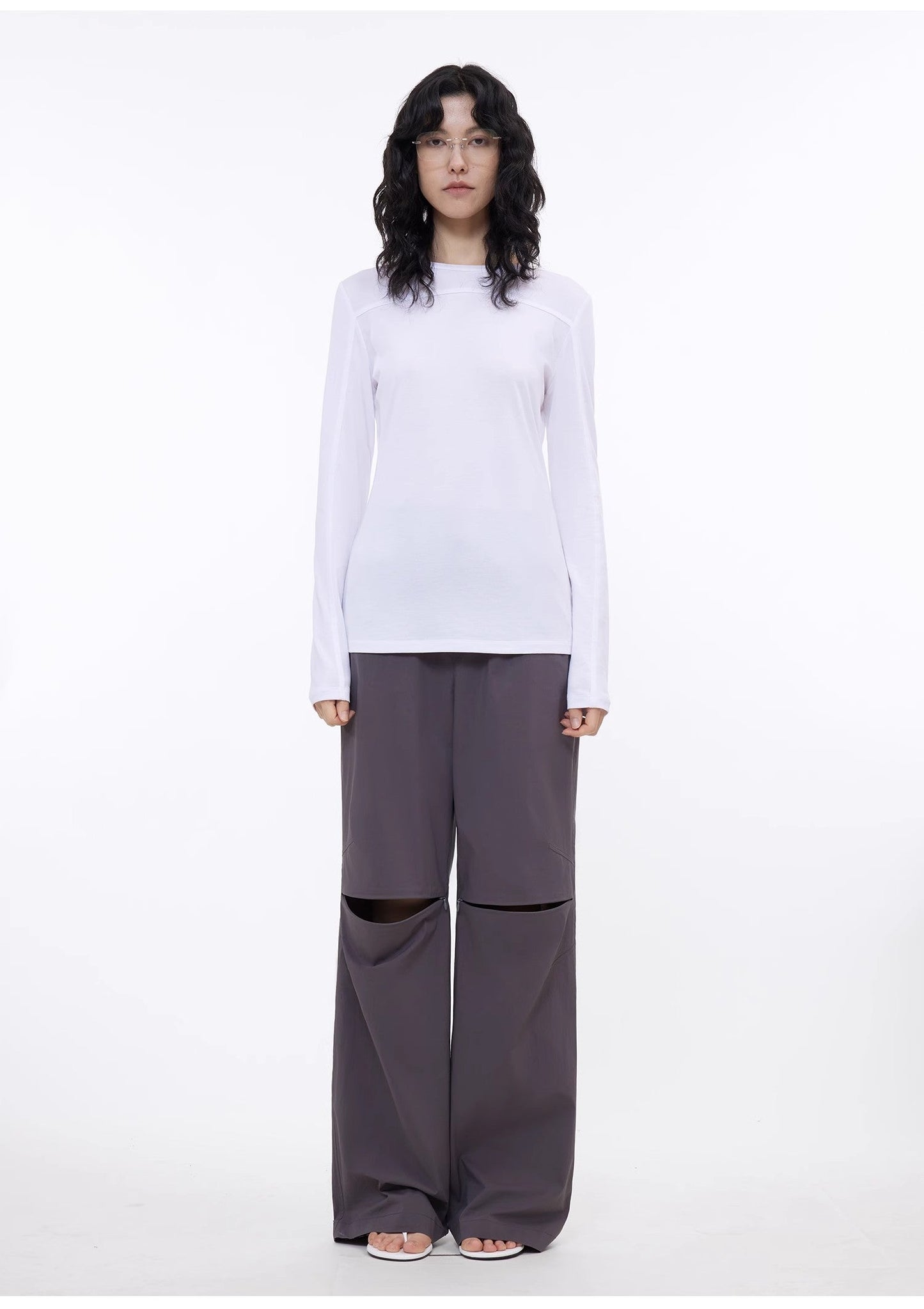 Deconstructed Slim-Fit Long Sleeve T-Shirt