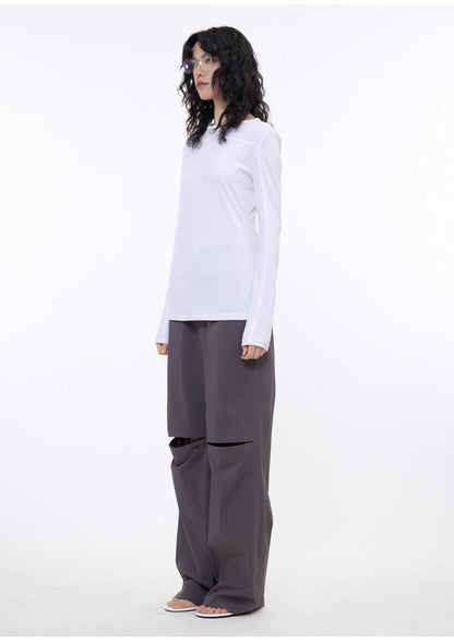 Deconstructed Slim-Fit Long Sleeve T-Shirt