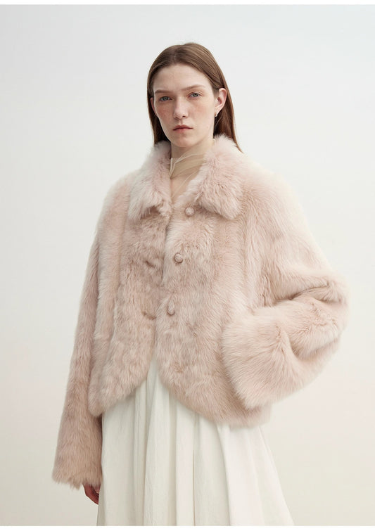Pink Tuscan Sheepskin Short Jacket – Urban Chic Elegance