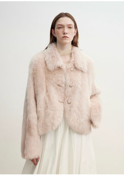 Pink Tuscan Sheepskin Short Jacket – Urban Chic Elegance