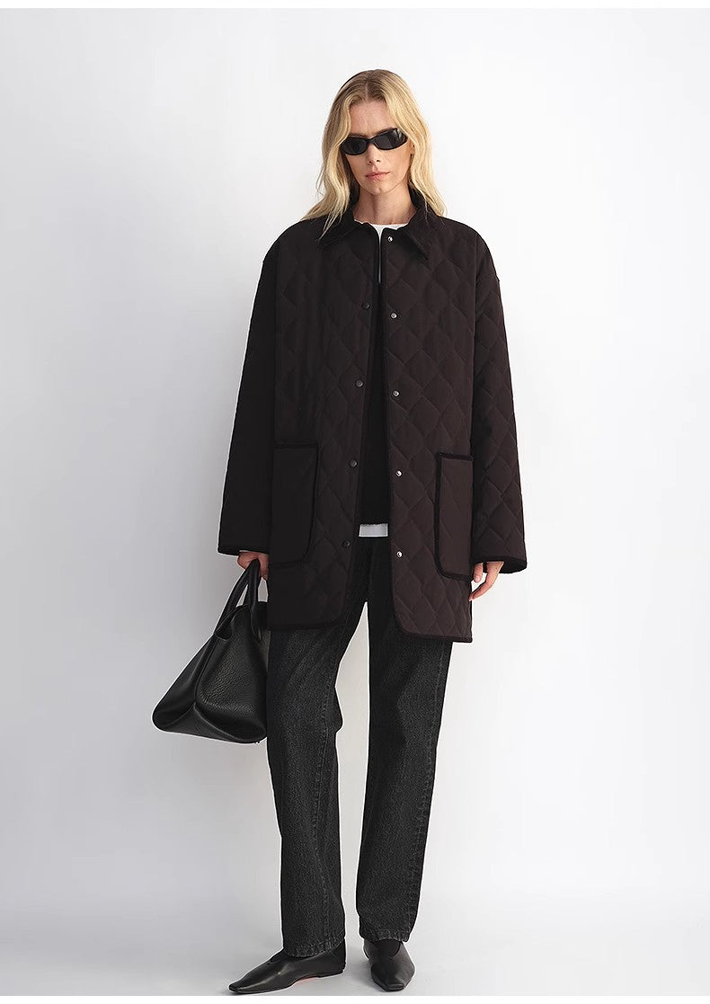 Splicing Lapel 90 White Goose Down Barn Jacket Down Jacket Women