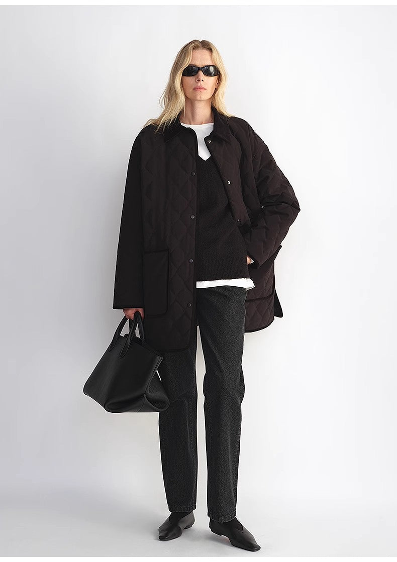 Splicing Lapel 90 White Goose Down Barn Jacket Down Jacket Women