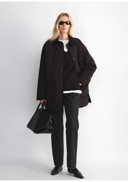 Splicing Lapel 90 White Goose Down Barn Jacket Down Jacket Women