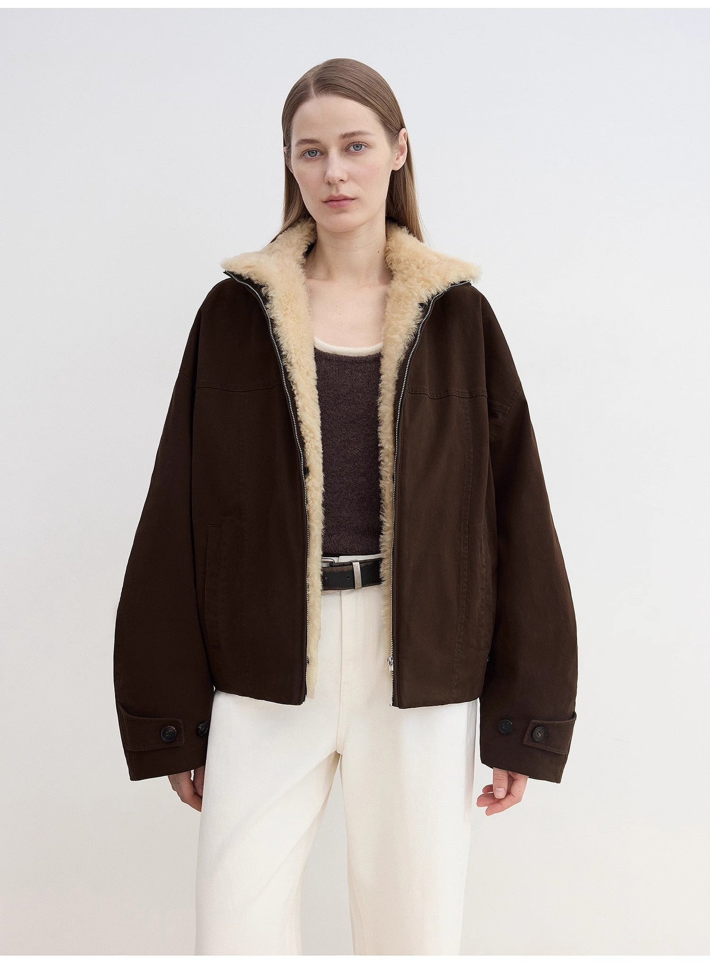 Detachable Shearling Collar Down Parka – Casual Chic Winter Warmth