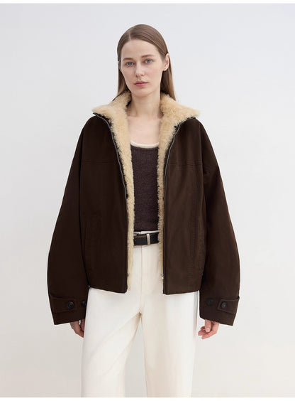Detachable Shearling Collar Down Parka – Casual Chic Winter Warmth