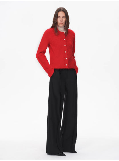 Albaca Alpaca Brushed Round Neck Cardigan