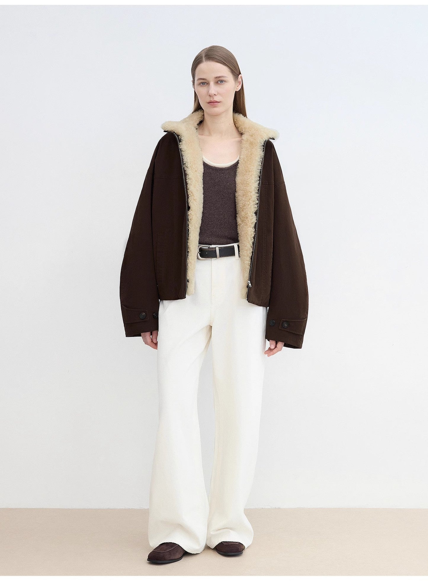 Detachable Shearling Collar Down Parka – Casual Chic Winter Warmth