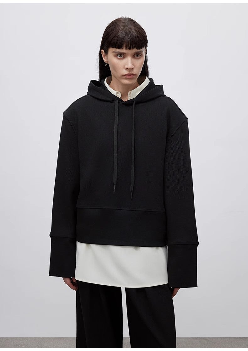 Autumn Winter Sports Set – Minimalist Hooded Sweatshirt & Straight-Leg Pants