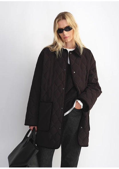 Splicing Lapel 90 White Goose Down Barn Jacket Down Jacket Women