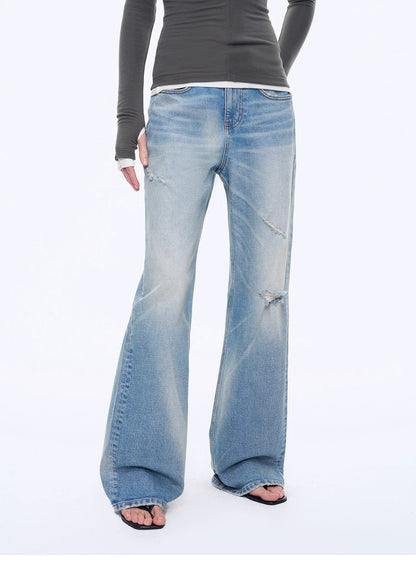 Handmade Whisker Flared Jeans – Spring Blue Wash