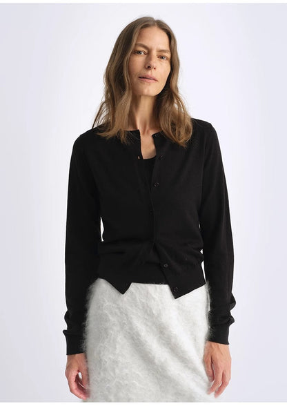 Multi-Color Wool Cotton Knit Cardigan & Base Layer Top