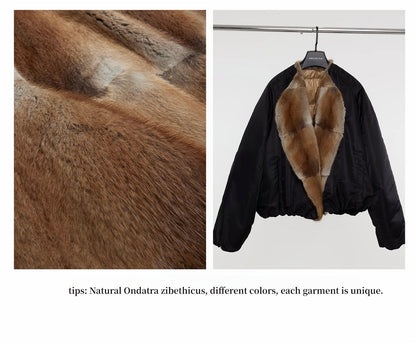 Fireladyfur Women's Short Parka Jacket