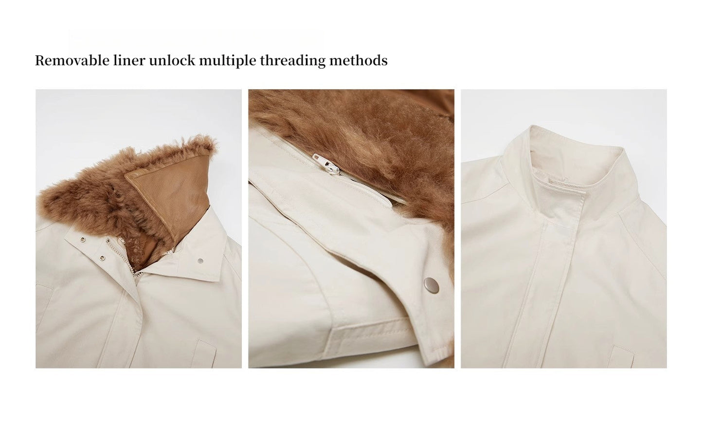 Fireladyfur Women's Removable Mid-Length Down Jacket