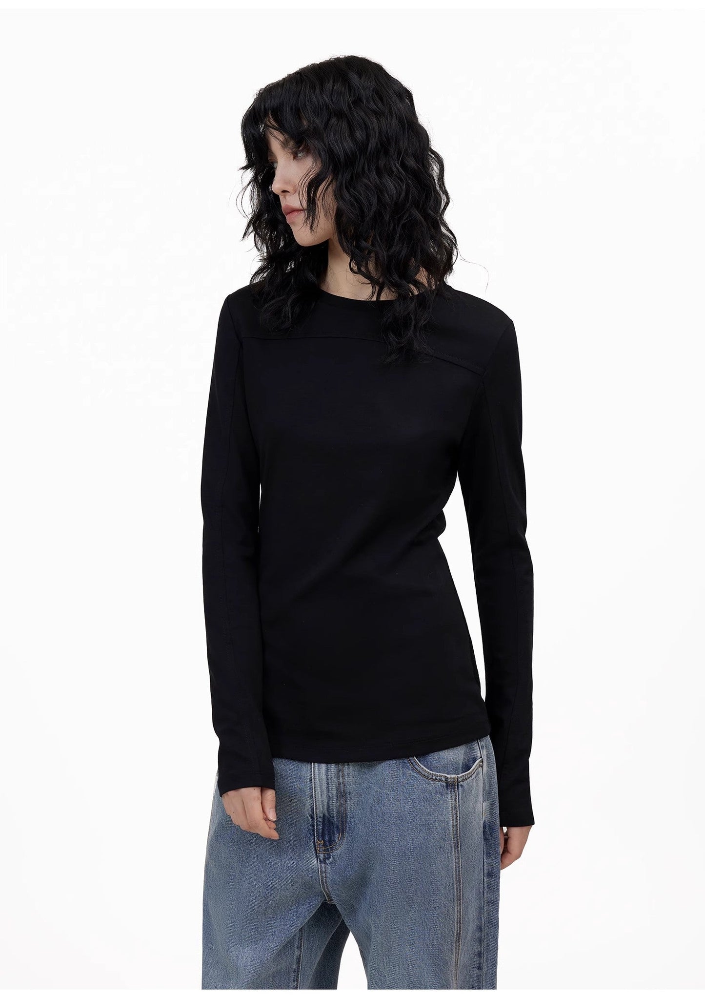 Deconstructed Slim-Fit Long Sleeve T-Shirt
