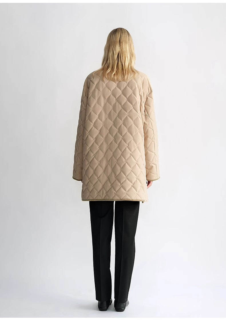 Splicing Lapel 90 White Goose Down Barn Jacket Down Jacket Women