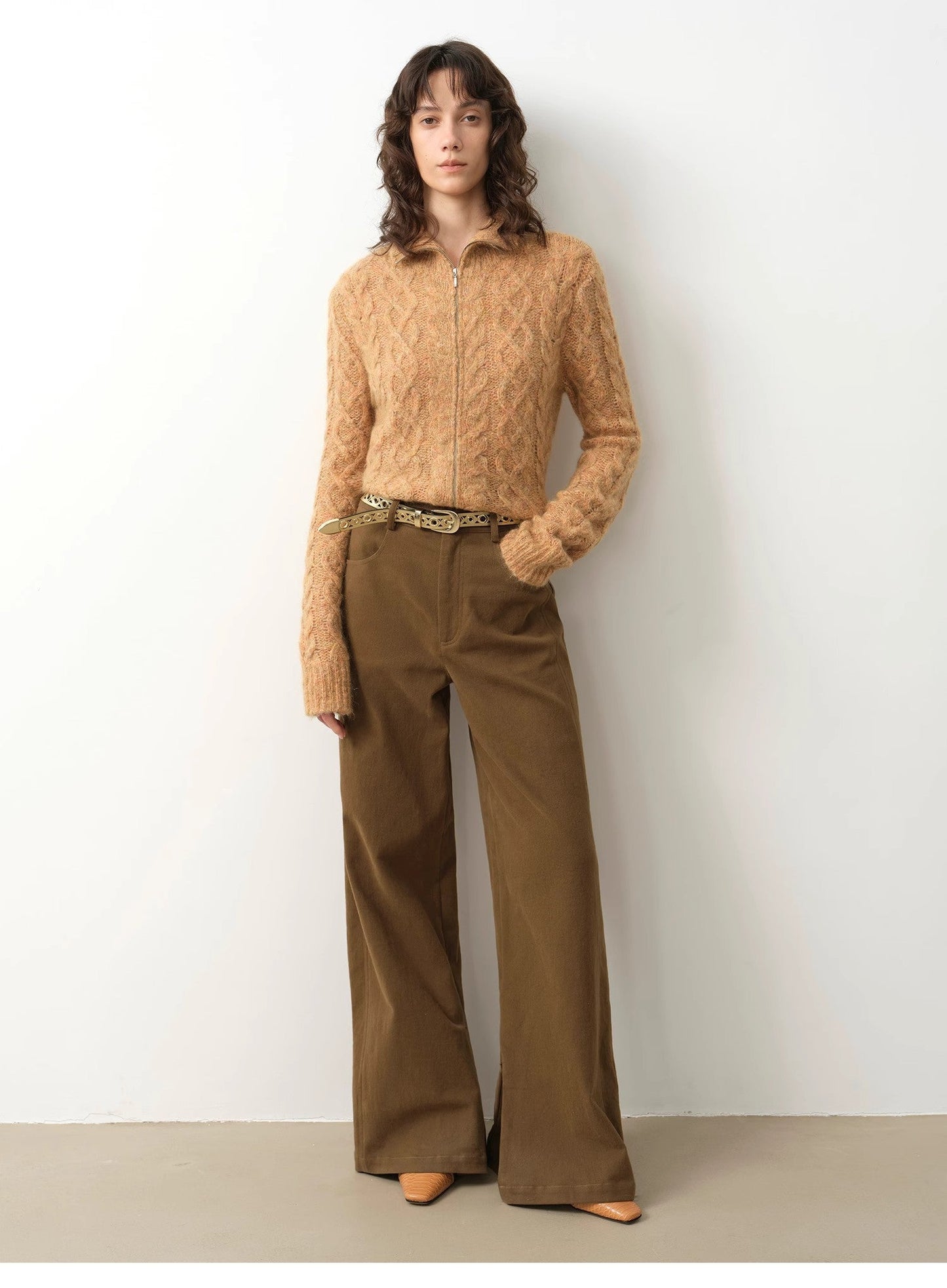 Vintage Mohair Wool Zipper Cardigan