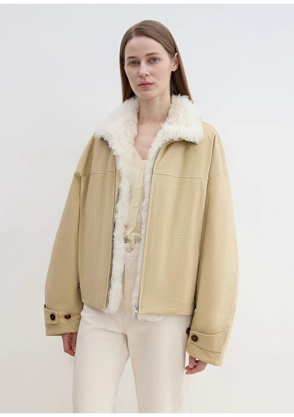 Detachable Shearling Collar Down Parka – Casual Chic Winter Warmth