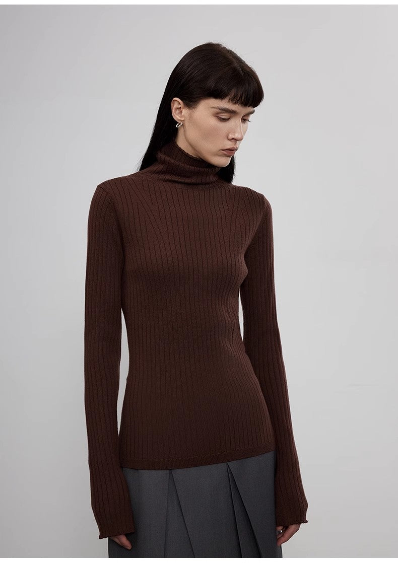 Machine Washable Wool Pile Collar Turtleneck