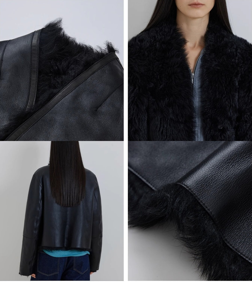 Fireladyfur Women's Reversible Standing Collar Tuscan Sheepskin Coat