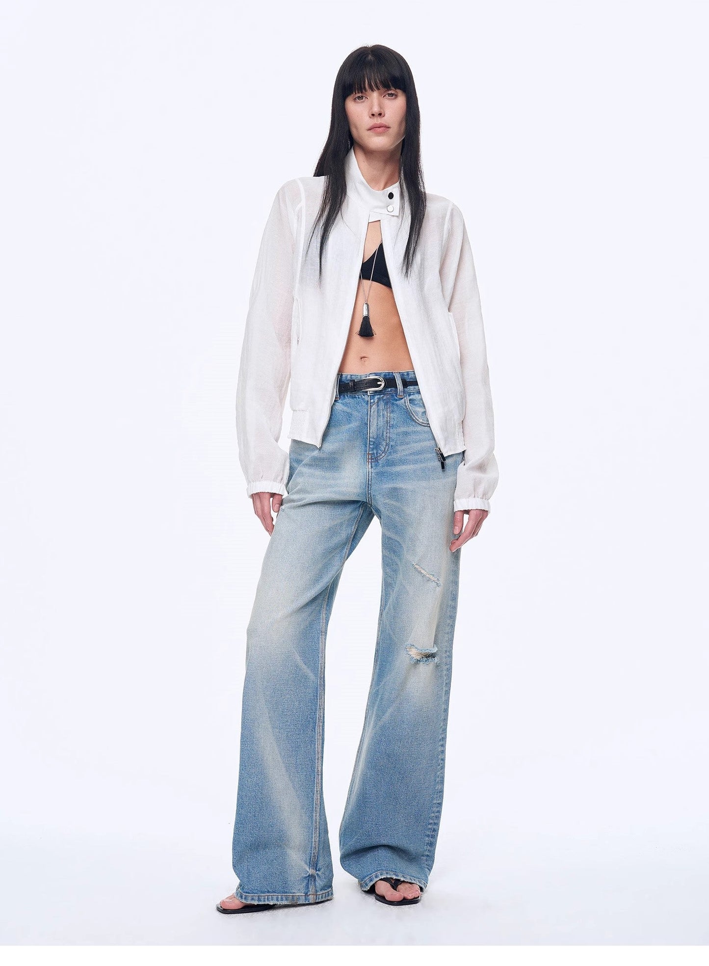 Handmade Whisker Flared Jeans – Spring Blue Wash