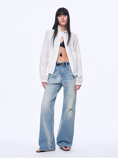 Handmade Whisker Flared Jeans – Spring Blue Wash