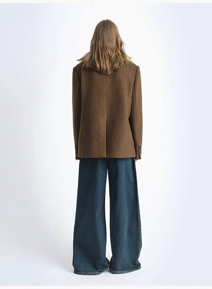 Wool Tweed Coat With Detachable Fur Collar – Retro Luxe