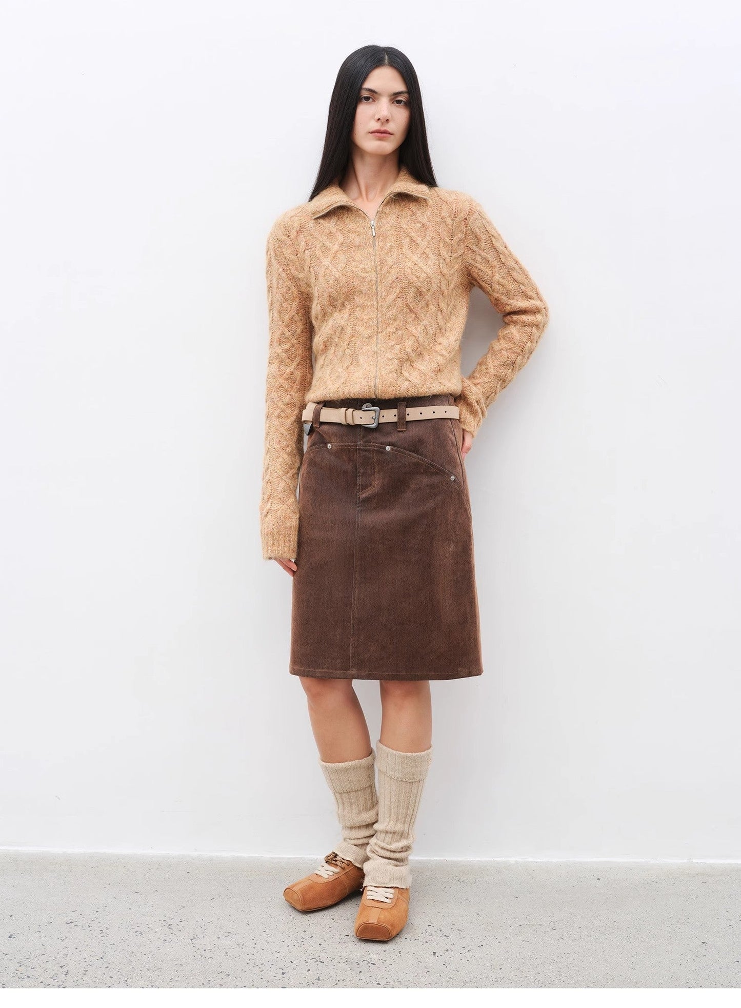 Vintage Mohair Wool Zipper Cardigan